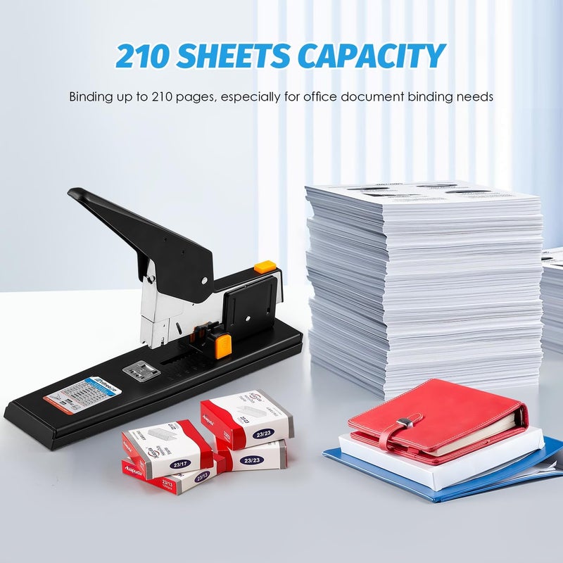 Frifreego Heavy Duty Stapler 210 Sheets Capacity, Effortless Office School Stapler with Adjustable Stapling Width of 60mm (2.36") with 4000 Staples, Black - Image 5